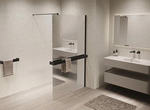 Душевая перегородка Vincea Walk-In VSW-1HR100MRB 1000x2000 черный, стекло зеркальное Душевая перегородка Vincea Walk-In VSW-1HR100MRB 1000x2000 черный, стекло зеркальное