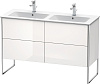 Картинка анонса товара «тумба под раковину duravit xsquare xs444902222 напольная 128 см белая глянцевый»