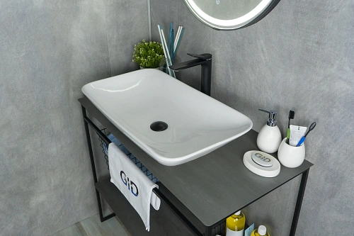 Раковина Gid N9122 51124 накладная белая 71x40x14 Раковина Gid N9122 51124 накладная белая 71x40x14