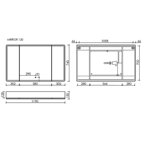Зеркальный шкаф Sancos Mirror MI120EG 1190x150х740 мм, с LED подсветкой, дуб галифакс натуральный Зеркальный шкаф Sancos Mirror MI120EG 1190x150х740 мм, с LED подсветкой, дуб галифакс натуральный