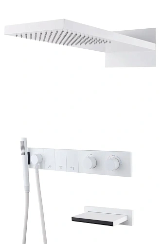 Душевая система Boheme ZODIAC с термостатом MATT WHITE встраиваемая 133-2-MW Душевая система Boheme ZODIAC с термостатом MATT WHITE встраиваемая 133-2-MW