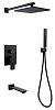 Душевая система ABBER Weiss Insel AF8017B скрытого монтажа с изливом, черная матовая