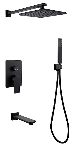 Душевая система ABBER Weiss Insel AF8017B скрытого монтажа с изливом, черная матовая Душевая система ABBER Weiss Insel AF8017B скрытого монтажа с изливом, черная матовая