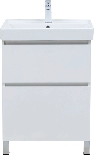 Тумба под раковину Aquanet Вега 60 00344121 напольная, белый глянец Тумба под раковину Aquanet Вега 60 00344121 напольная, белый глянец