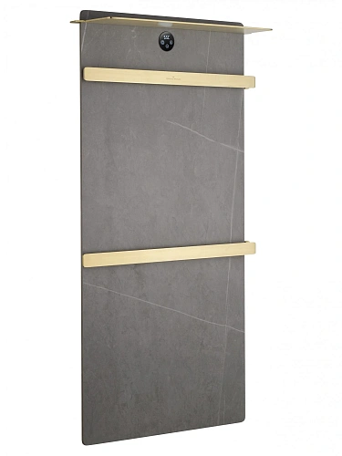 Полотенцесушитель электрический Wonzon & Woghand STUTTGART (WW-A504G-BG) с каменной плитой серый мрамор, брашированное золото Полотенцесушитель электрический Wonzon & Woghand STUTTGART (WW-A504G-BG) с каменной плитой серый мрамор, брашированное золото