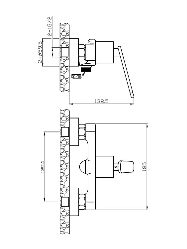 Смеситель для душа Agger Beauty A2620000 Смеситель для душа Agger Beauty A2620000
