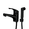Смеситель для раковины OneLife P01-022b с гигиеническим душем, черный Смеситель для раковины OneLife P01-022b с гигиеническим душем, черный