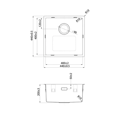 Кухонная мойка IDDIS Prime (PRI44S0i77) нержавеющая сталь, сатин, 440x440 Кухонная мойка IDDIS Prime (PRI44S0i77) нержавеющая сталь, сатин, 440x440