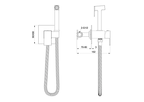 Гигиенический душ Wonzon & Woghand темный графит (WW-88829903-BGM) Гигиенический душ Wonzon & Woghand темный графит (WW-88829903-BGM)