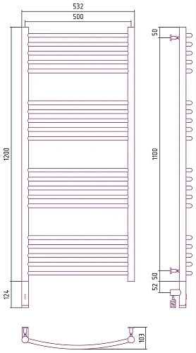 Полотенцесушитель электрический Сунержа Богема 3.0 выгнутая 1200х500 МЭМ левый 032-5802-1250 Матовое Полотенцесушитель электрический Сунержа Богема 3.0 выгнутая 1200х500 МЭМ левый 032-5802-1250 Матовое