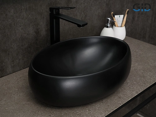 Раковина Gid Bm9030b 53372 накладная черная матовая 48x34x15 Раковина Gid Bm9030b 53372 накладная черная матовая 48x34x15