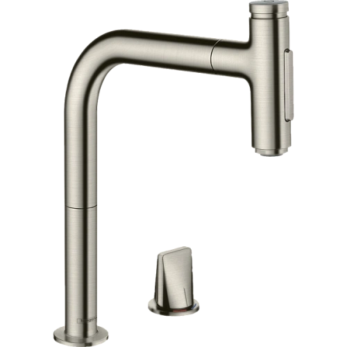Смеситель для кухни Hansgrohe Metris Select M71 на 2 отверстия, с вытяжным изливом M7120-H200 73819800. Смеситель для кухни Hansgrohe Metris Select M71 на 2 отверстия, с вытяжным изливом M7120-H200 73819800.