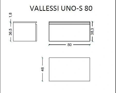 Столешница Armadi Art FLAT прямая FLAT 80см 869-080 Столешница Armadi Art FLAT прямая FLAT 80см 869-080
