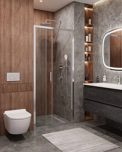 Душевая дверь CEZARES MOLVENO-BF-3-90-C-Cr-IV цвет профиля хром стекло прозрачное Душевая дверь CEZARES MOLVENO-BF-3-90-C-Cr-IV цвет профиля хром стекло прозрачное