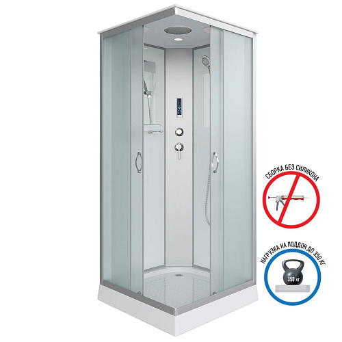 Душевая кабина Niagara Classic NG-1101-14P (900х900х2150) низкий поддон (13см) стекло матовое с полкой 11011423P Душевая кабина Niagara Classic NG-1101-14P (900х900х2150) низкий поддон (13см) стекло матовое с полкой 11011423P