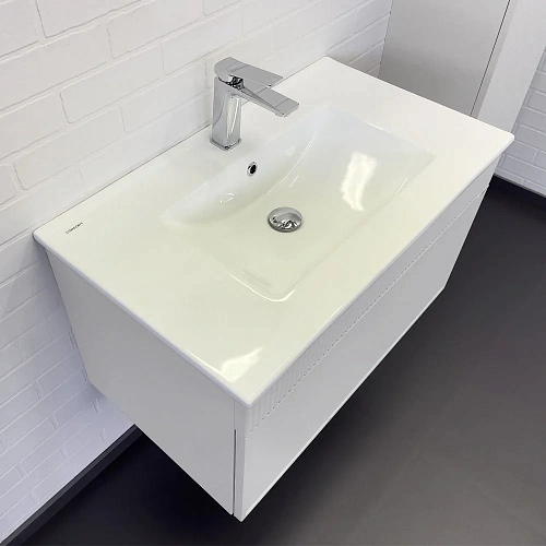 Тумба с раковиной Comforty Мадрид-80 00-00017865 белый матовый раковина Comforty 80E Тумба с раковиной Comforty Мадрид-80 00-00017865 белый матовый раковина Comforty 80E