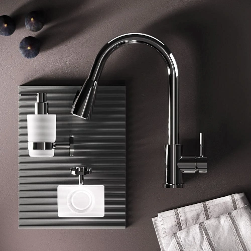 Смеситель для кухни AM.PM X-Joy S F85B07500 с вытягивающимся изливом, хром Смеситель для кухни AM.PM X-Joy S F85B07500 с вытягивающимся изливом, хром