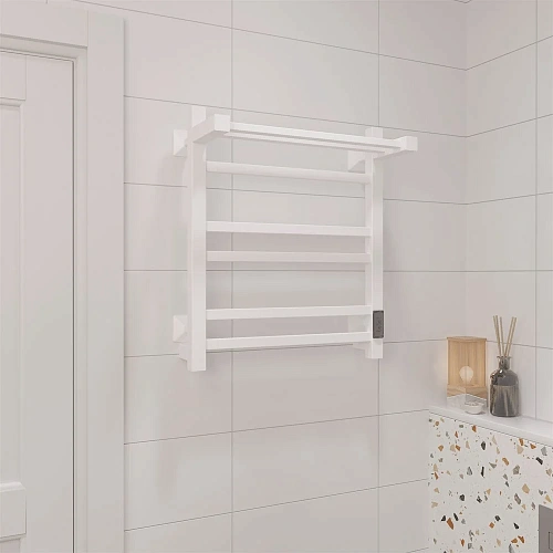 Полотенцесушитель электрический EWRIKA Пенелопа КВ 60х50, с полкой, белый 538321 Полотенцесушитель электрический EWRIKA Пенелопа КВ 60х50, с полкой, белый 538321