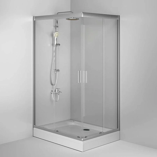 Душевой уголок AM.PM Gem W90G-404-120280-MT Twin Slide 120x80, профиль хром матовый, стекло прозрачное Душевой уголок AM.PM Gem W90G-404-120280-MT Twin Slide 120x80, профиль хром матовый, стекло прозрачное