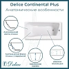 Ванна чугунная Delice Continental PLUS 170х75 DLR230635-AS с антискользящим покрытием Ванна чугунная Delice Continental PLUS 170х75 DLR230635-AS с антискользящим покрытием