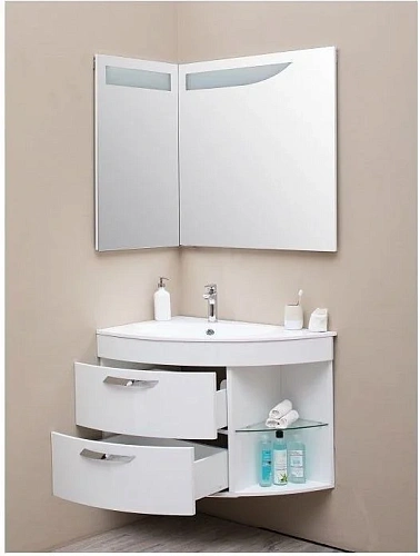 Зеркало De Aqua Трио Люкс 90 L белый 184503 Зеркало De Aqua Трио Люкс 90 L белый 184503