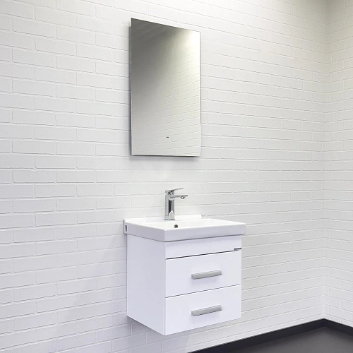 Тумба с раковиной Comforty Никосия 50П 00-00018022 подвесная белый глянец раковина Fest 50 F01 Тумба с раковиной Comforty Никосия 50П 00-00018022 подвесная белый глянец раковина Fest 50 F01