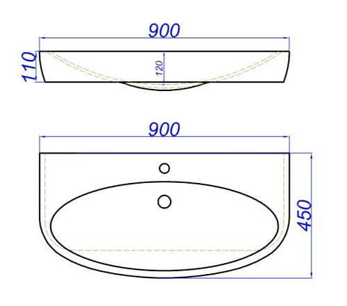 Раковина AQWELLA Escape 90 Esc.09.04.D Раковина AQWELLA Escape 90 Esc.09.04.D