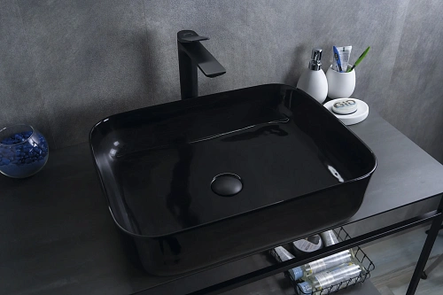 Раковина Gid BL1304 53351 накладная черная глянцевая 50x39x13 Раковина Gid BL1304 53351 накладная черная глянцевая 50x39x13