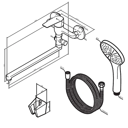 Смеситель для ванны AM.PM Gem F90A90122 черный Смеситель для ванны AM.PM Gem F90A90122 черный