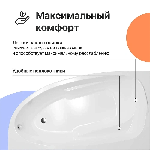 Акриловая ванна DIWO Валдай R 150x95 с каркасом 567953 Акриловая ванна DIWO Валдай R 150x95 с каркасом 567953