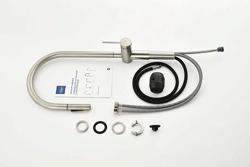 Смеситель для кухни AQUAme Cucina AQM9901BN с выдвижным изливом,никель шлифованный Смеситель для кухни AQUAme Cucina AQM9901BN с выдвижным изливом,никель шлифованный