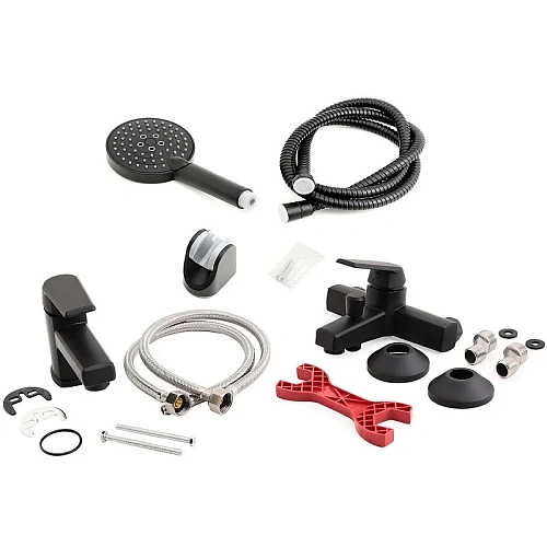 Комплект смесителей OneLife P02-311b черный Комплект смесителей OneLife P02-311b черный