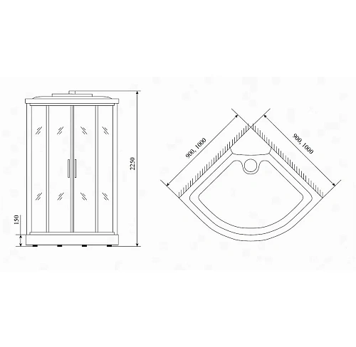 Душевая кабина Timo Lux T-7709 P 90х90 Душевая кабина Timo Lux T-7709 P 90х90