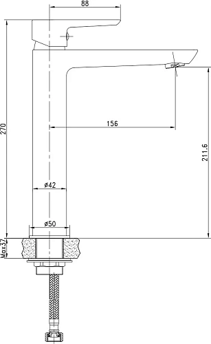 Смеситель для раковины STWORKI HDA3331MG 586160 Смеситель для раковины STWORKI HDA3331MG 586160