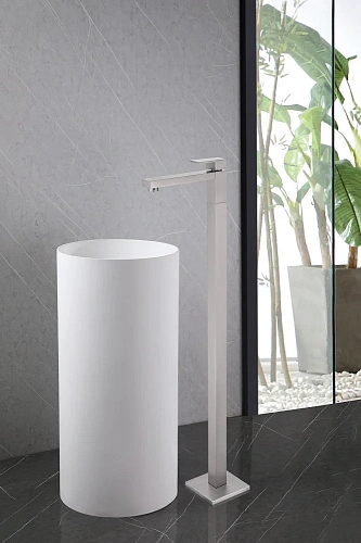 Смеситель для раковины ABBER Daheim AF8241SP напольный сатин Смеситель для раковины ABBER Daheim AF8241SP напольный сатин