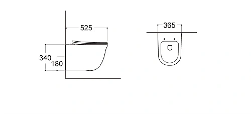 Унитаз подвесной Aquatek КЛАССИК AQ1111-00 525x365x340 безободковый, тонкое сиденье Soft Close Унитаз подвесной Aquatek КЛАССИК AQ1111-00 525x365x340 безободковый, тонкое сиденье Soft Close
