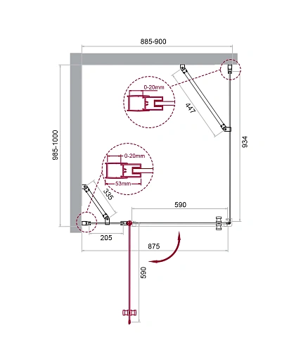 Душевой уголок BelBagno ETNA-AH-12-90/100-C-Cr 90x100 см, профиль хром, стекло прозрачное Душевой уголок BelBagno ETNA-AH-12-90/100-C-Cr 90x100 см, профиль хром, стекло прозрачное