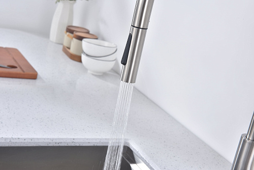 Смеситель для кухни Paulmark Senso брашированная сталь Se215180-BS Смеситель для кухни Paulmark Senso брашированная сталь Se215180-BS