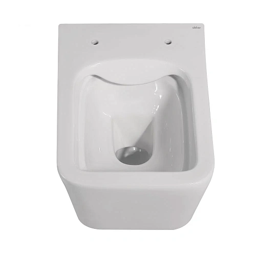 Унитаз подвесной ABBER Rechteck AC1201 белый, безободковый с крышкой микролифт Унитаз подвесной ABBER Rechteck AC1201 белый, безободковый с крышкой микролифт