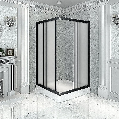 Душевой уголок Radomir Дрим 100х110 1-03-6-2-0-1231 прямоугольный, правый стекло матовое, поддон с каркасом и сифоном, профиль черный Душевой уголок Radomir Дрим 100х110 1-03-6-2-0-1231 прямоугольный, правый стекло матовое, поддон с каркасом и сифоном, профиль черный