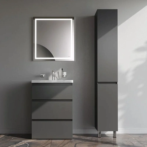 Тумба под раковину AM.PM Gem S M91FSX0602GM S, напольная, 60 см, графит матовый Тумба под раковину AM.PM Gem S M91FSX0602GM S, напольная, 60 см, графит матовый