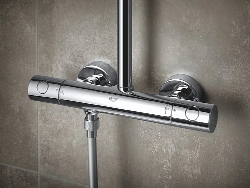 Душевая система GROHE Tempesta Cosmopolitan 250 CUBE с термостатом, хром (26689000) Душевая система GROHE Tempesta Cosmopolitan 250 CUBE с термостатом, хром (26689000)