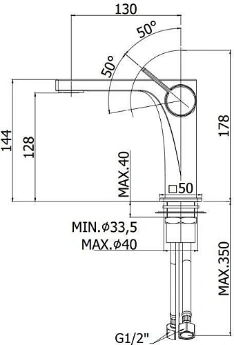 Смеситель для раковины Paffoni Rock RO071ST Смеситель для раковины Paffoni Rock RO071ST