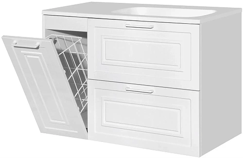 Тумба под раковину Style Line Альба (2 ящ./корзина) Барселона 90 Правая Люкс, белый, PLUS ЛС-000010054 Тумба под раковину Style Line Альба (2 ящ./корзина) Барселона 90 Правая Люкс, белый, PLUS ЛС-000010054