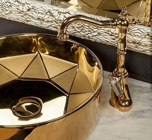 Раковина Boheme ГРАНЬ 400x140 золото 864 Раковина Boheme ГРАНЬ 400x140 золото 864