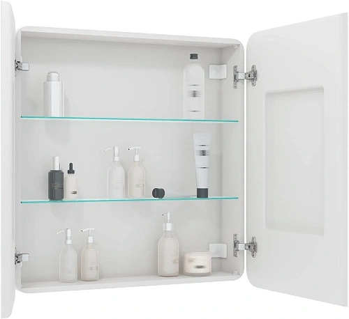 Зеркальный шкаф STWORKI Ольборг МВК079 80, с подсветкой, навесной, белый, прямоугольный, в стиле лоф 541601 Зеркальный шкаф STWORKI Ольборг МВК079 80, с подсветкой, навесной, белый, прямоугольный, в стиле лоф 541601