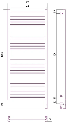 Полотенцесушитель электрический Сунержа Богема 3.0 прямая 1200х500 МЭМ правый 051-5805-1250 Состарен Полотенцесушитель электрический Сунержа Богема 3.0 прямая 1200х500 МЭМ правый 051-5805-1250 Состарен