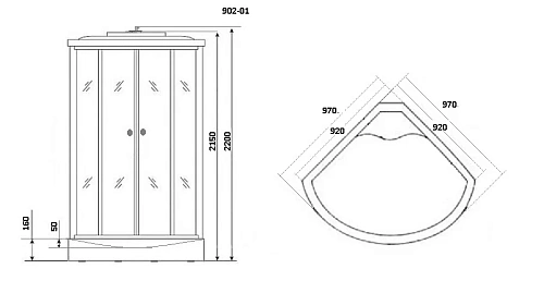 Душевая кабина Niagara Ultra NG-902-01 (1000х1000х2200) низкий поддон (16см) стекло тонированное 9020135 Душевая кабина Niagara Ultra NG-902-01 (1000х1000х2200) низкий поддон (16см) стекло тонированное 9020135