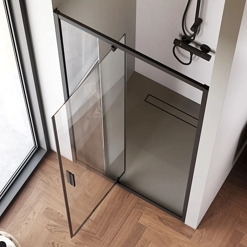 Душевая дверь AM.PM Gem W90G-100-1P-BT 100x195, черный, стекло прозрачное Душевая дверь AM.PM Gem W90G-100-1P-BT 100x195, черный, стекло прозрачное