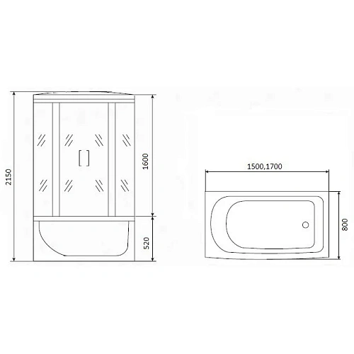 Душевая кабина Timo eco TE-0750 148x80x218 Душевая кабина Timo eco TE-0750 148x80x218
